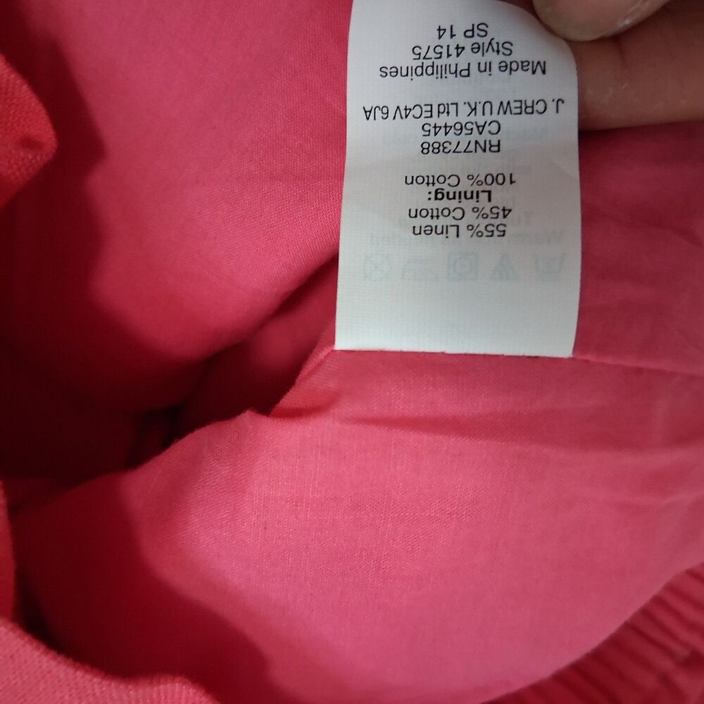 J. Crew cotton linen coral skirt minimalist quiet luxury preppy resort wear Sz 4 - Picture 6 of 8